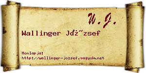 Wallinger József névjegykártya